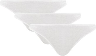 Skin Pack Of Three Organic Pima-cotton Thongs
