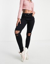Thumbnail for your product : Parisian ripped skinny jeans in black