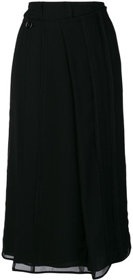 Carven Pleated Wrap Skirt