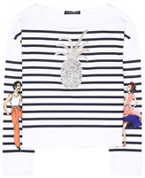 Dolce & Gabbana Sweat-shirt marinière en coton à appliqués