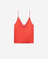 Thumbnail for your product : The Kooples Red silk camisole with lace
