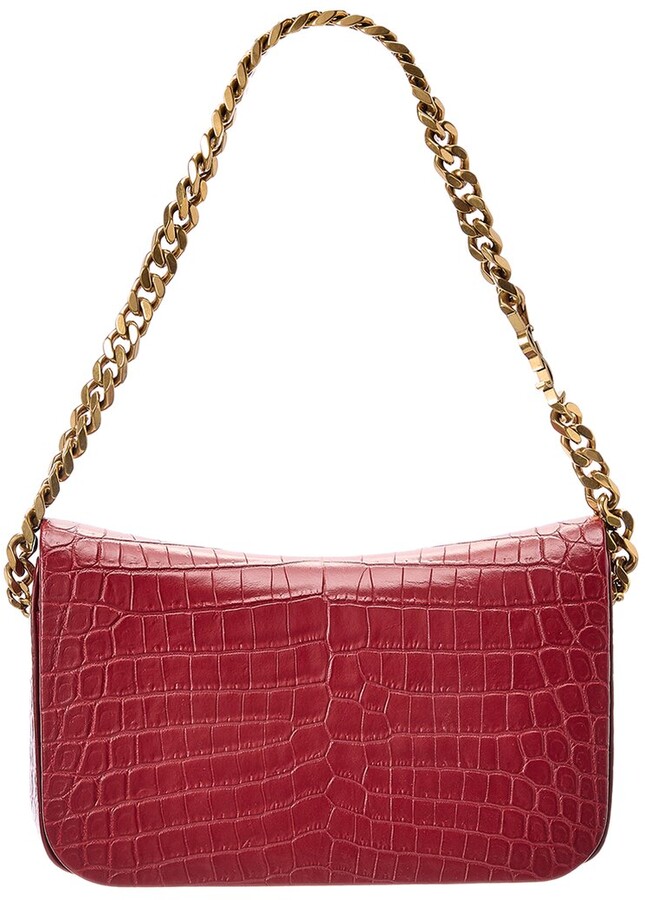 Saint Laurent Elise CrocEmbossed Leather Shoulder Bag ShopStyle