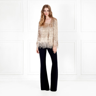 isla metallic fringe jacket