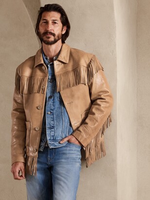 Banana Republic BR ARCHIVES Fringe Leather Jacket - ShopStyle