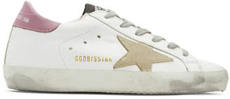 Golden Goose SSENSE Exclusive White and Purple Superstar Sneakers