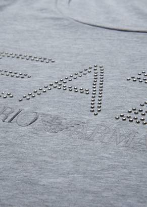 Emporio Armani Long-Sleeve T-Shirt With Ea7 Rhinestone Logo