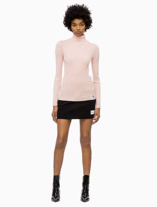 Calvin Klein wool blend turtleneck logo sweater