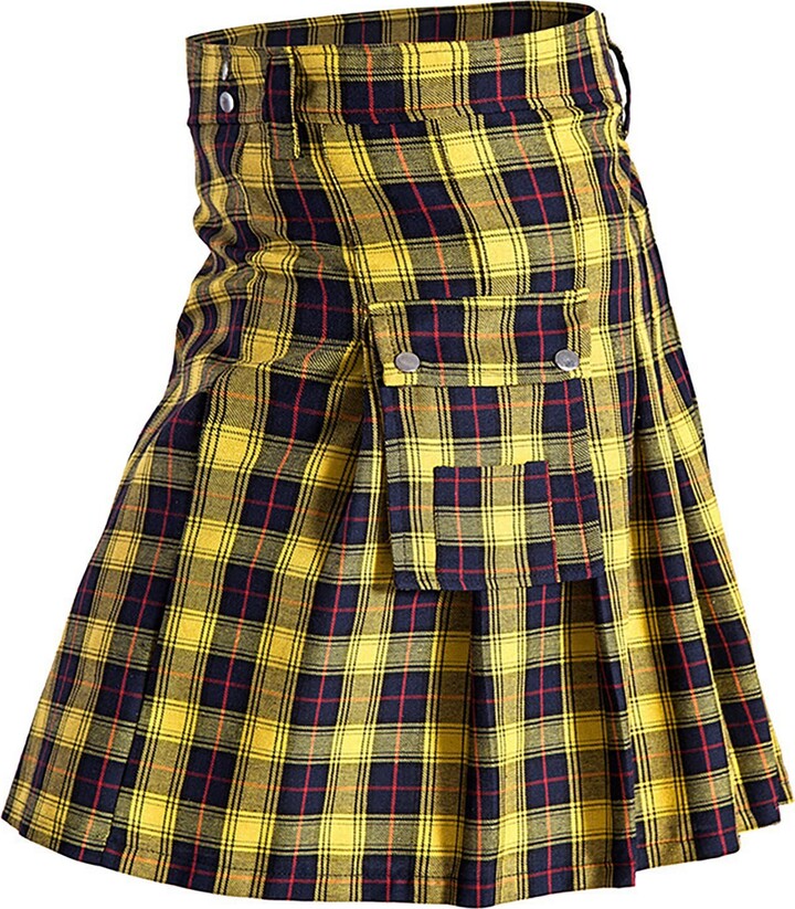 Zannycn Scottish Kilt Men's Pleated Skirts Classic Cut Scottish Kilt ...