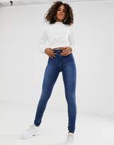 Thumbnail for your product : Noisy May Tall high waisted skinny jeans in mid blue wash