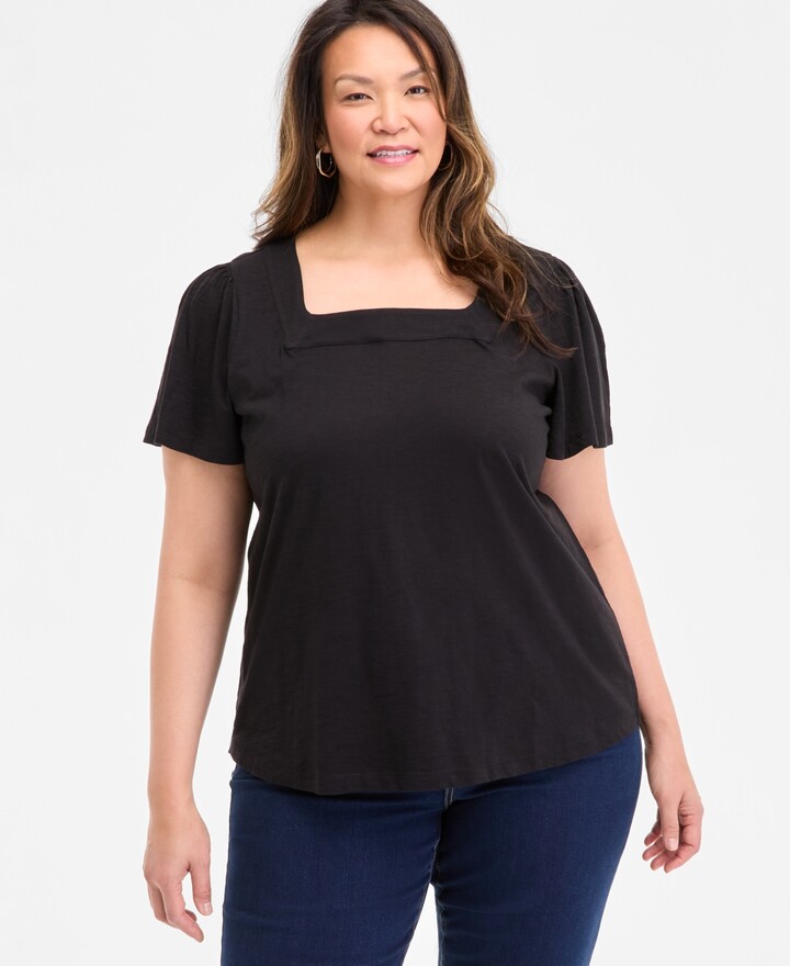 Fashion Macys Lucky Brand Plus Size Tops Women's Plus Size Tops