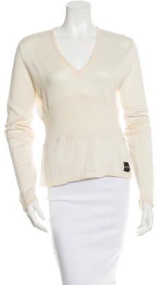 Just Cavalli Ribbed Knit Long Sleeve Sweater