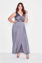 Thumbnail for your product : Evans **Little Mistress Grey Cowl Back Maxi Dress