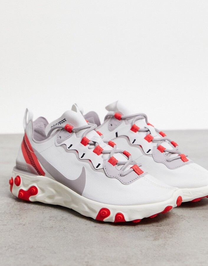 Nike React Element 55 trainers in red - ShopStyle
