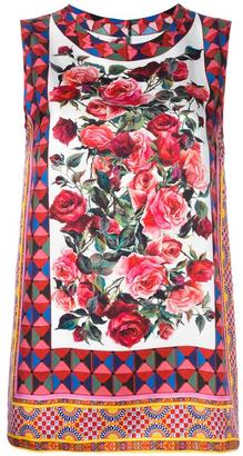 Dolce & Gabbana Mambo print tank top - women - Silk/Cotton - 46