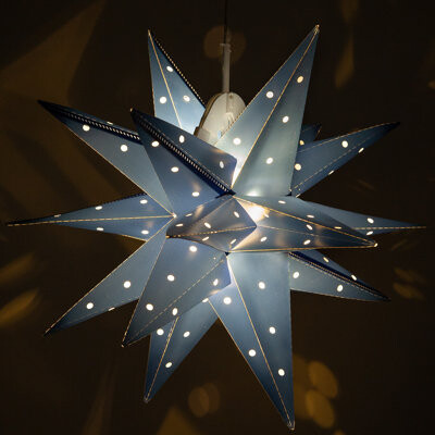 Wintergreen Lighting Fold-Flat Moravian Star 12 Light Battery Lanterns