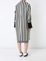Thumbnail for your product : Victoria Beckham striped double breasted coat