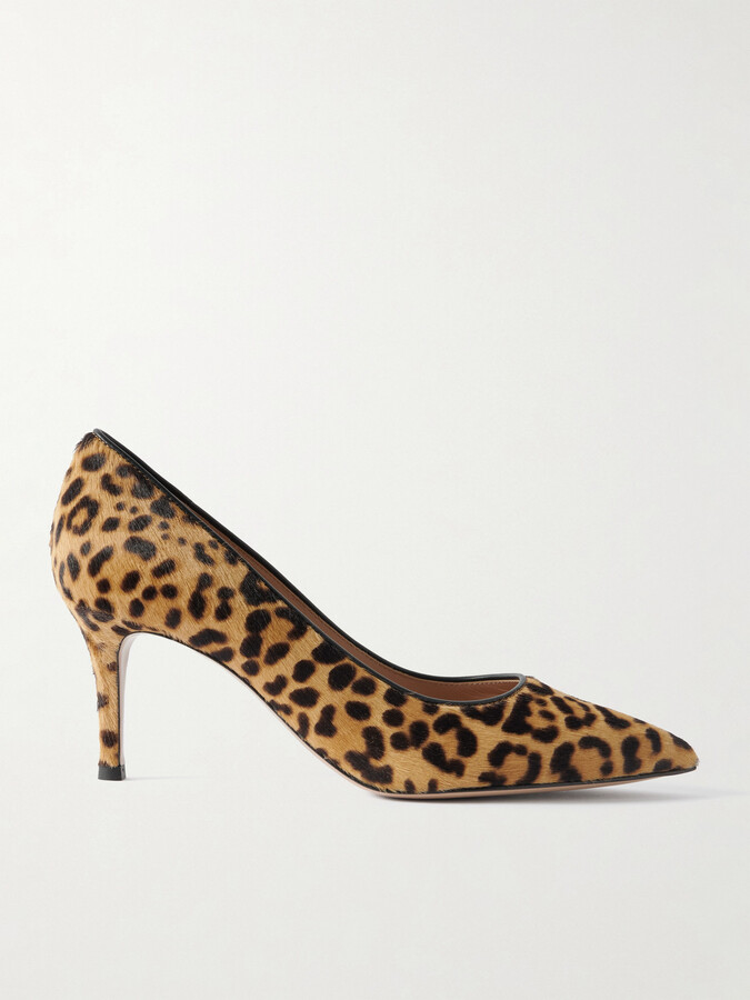 Gianvito Rossi 70 Leopard-print Calf Hair Pumps - Animal print