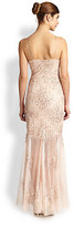 Thumbnail for your product : Aidan Mattox Sequined Sheer-Skirt Gown