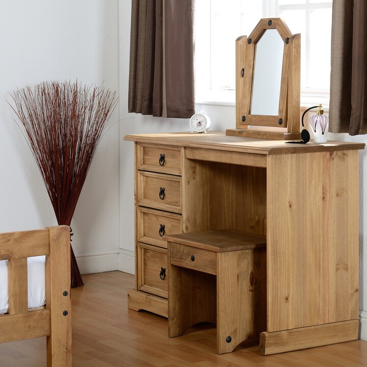 Dunelm Corona Dressing Table Stool, Wood Natural ShopStyle Bedroom