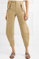 Thumbnail for your product : Chloé Cropped Cotton-blend Gabardine Tapered Pants - Green