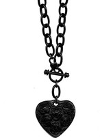 Thumbnail for your product : Classic Hardware Floral Heart Toggle Necklace Blk