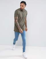 Thumbnail for your product : New Look Longline T-Shirt In Khaki