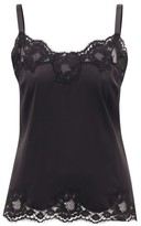 Thumbnail for your product : Dolce & Gabbana Floral Lace-trimmed Silk-blend Satin Camisole - Black