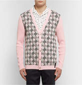 Thumbnail for your product : Fendi Slim-Fit Jacquard-Knit Cotton Cardigan - Men - Pink