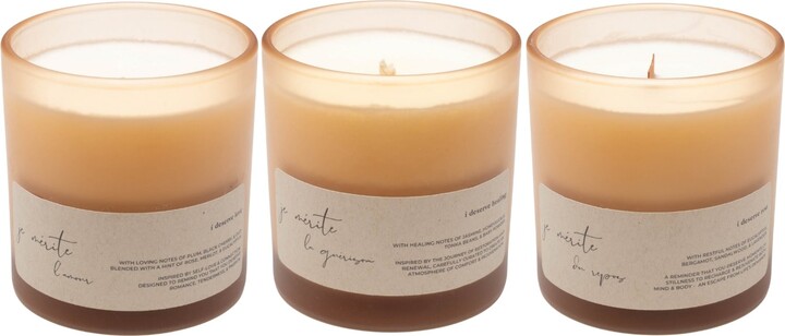 Je Mérite (I Deserve) White I Deserve Love, Healing, & Rest 8 Oz Candle Gift Set