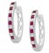 Thumbnail for your product : Niru (NY) Ltd. 1/2 CT. T.W. Princess Cut Diamond and Ruby Channel Set Hoop in 14K White Gold (H-I, SI2)