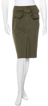 Saint Laurent Lace-Up Pencil Skirt