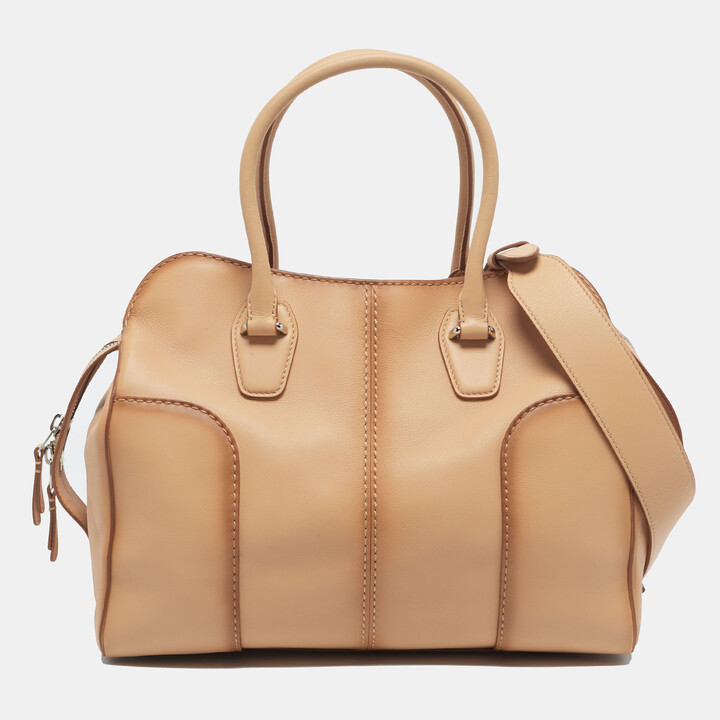 Tod's Tan Ombre Leather Large Sella Satchel
