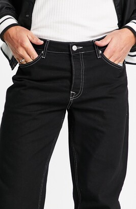Topman Men's Contrast Stitch Baggy Jeans