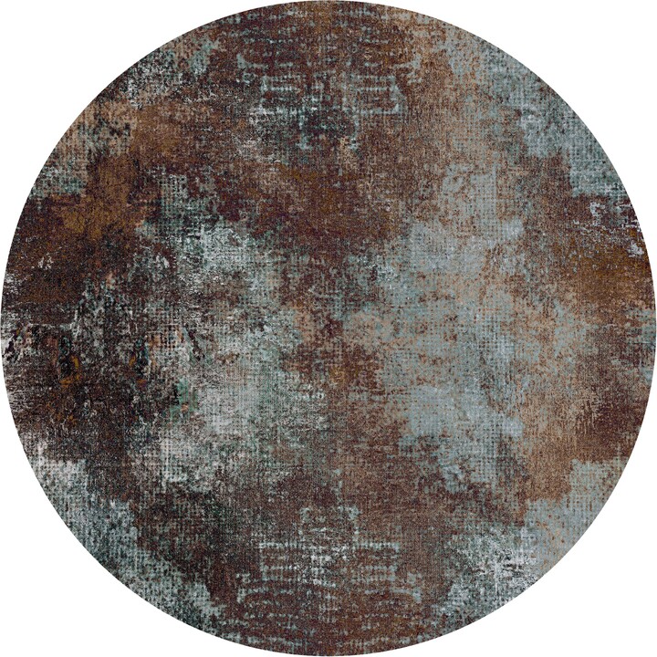Moooi Small Quiet Collection Erosion Rust Round Rug In Soft Yarn Polyamide
