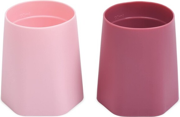 tiny twinkle TinyTwinkle2-PackSiliconeTrainingCupsforBaby/ToddlerIndependentDrinking(Pink,Burgundy)