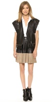Thumbnail for your product : Robert Rodriguez Pleated Leather Skirt
