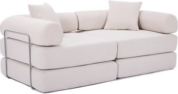 Wrought Studio Modular Couch Sofa Bed for ApartmentConvertible Sofa BedFixed-Shape Frame & Removable ArmrestsFolding Mattress Couch for Small Spaces No Assembly