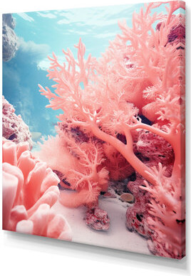 Highland Dunes Pink Coral And Anemones Dance I On Canvas Print