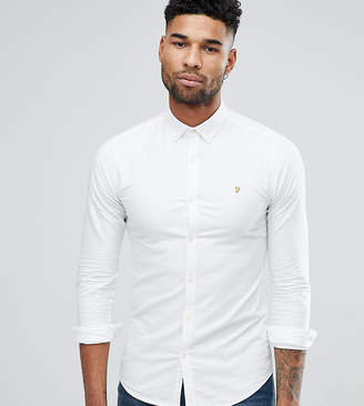 Farah TALL Skinny Fit Button Down Oxford Shirt In White