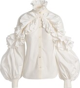 Thumbnail for your product : UNTTLD Alba Ruffle-Trim Cotton Shirt