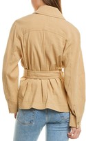 Thumbnail for your product : Vince Belted Drapey Linen-Blend Jacket