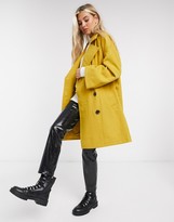 Thumbnail for your product : NATIVE YOUTH double breasted coat in mustard