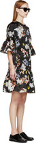 Thumbnail for your product : Erdem Black Floral Silk Logan Flounce Dress