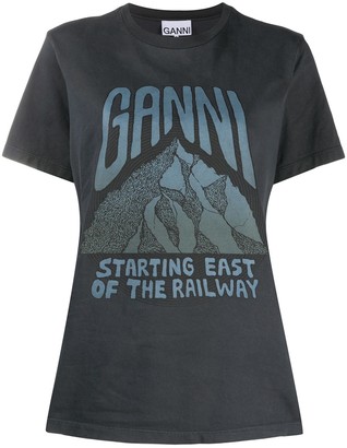 Ganni logo print T-shirt - ShopStyle Clothes and Shoes