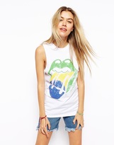Thumbnail for your product : ASOS Football Brazil Rolling Stones Tank