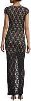 Thumbnail for your product : Nightcap Clothing Cap-Sleeve Lace Maxi Dress, Black