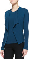 Thumbnail for your product : Donna Karan Long-Sleeve Drape-Front Jacket, Teal