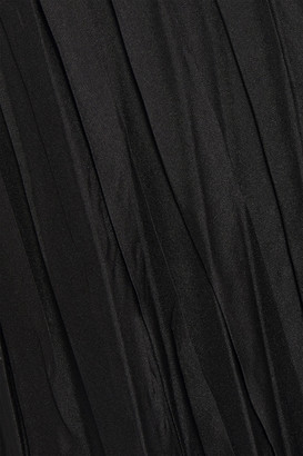 Joseph Checker Asymmetric Plisse Silk-habotai Midi Dress