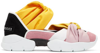 Emilio Pucci Pink and Black Colorblock Knot Slip-On Sneakers