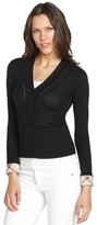 Thumbnail for your product : Burberry black cashmere-cotton cropped cardigan